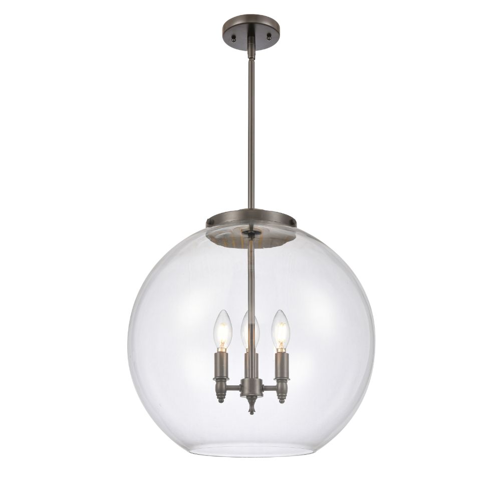 Innovations 221-3S-OB-G122-18 Athens 3 Light 13.75 inch Pendant in Oil Rubbed Bronze