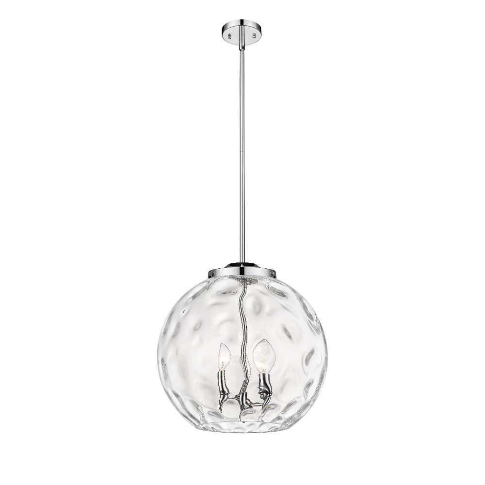 Innovations 221-3S-PC-G1215-16 Athens Water Glass 3 Light 15.75 inch Pendant in Polished Chrome