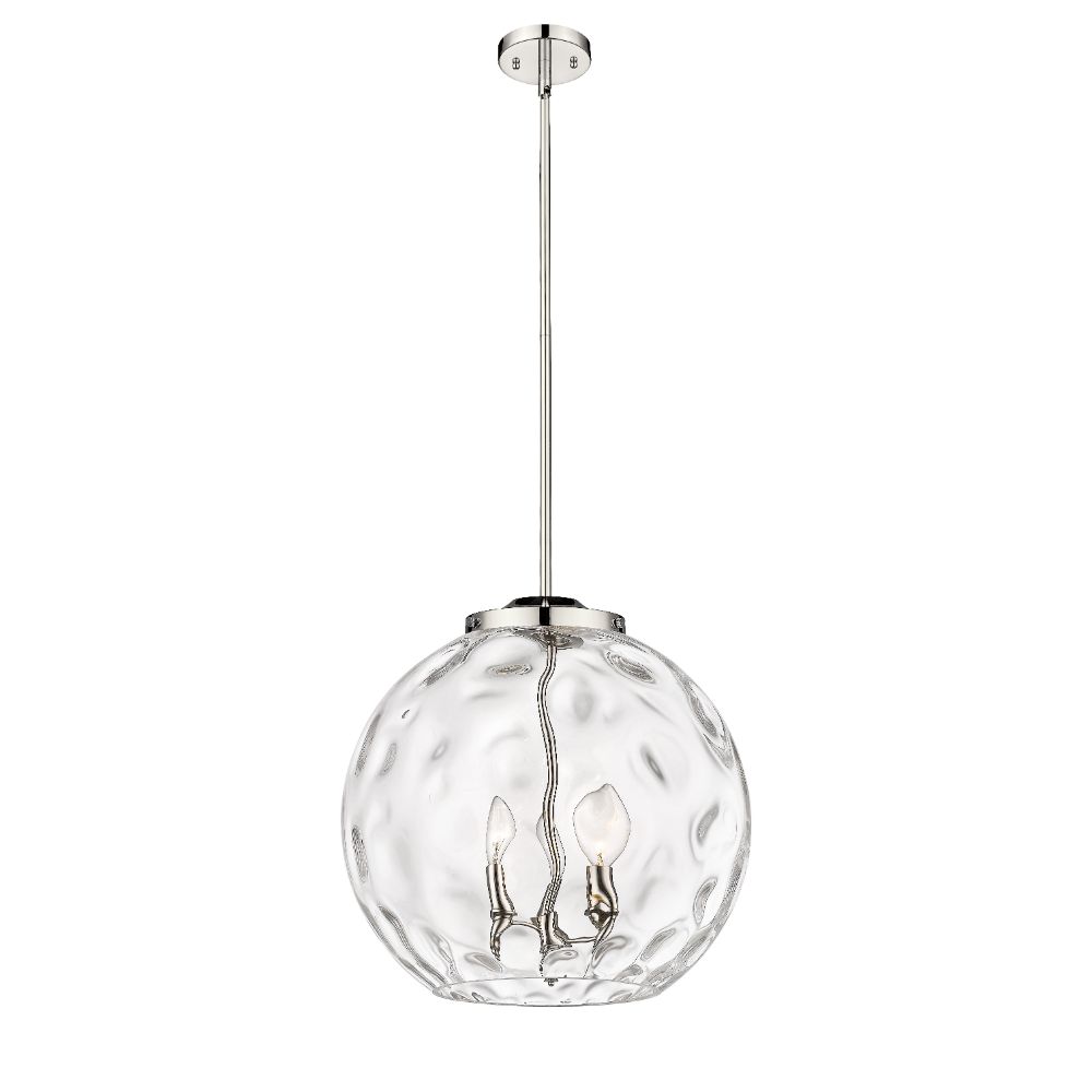 Innovations 221-3S-PN-G1215-16 Athens Water Glass 3 Light 15.75 inch Pendant in Polished Nickel