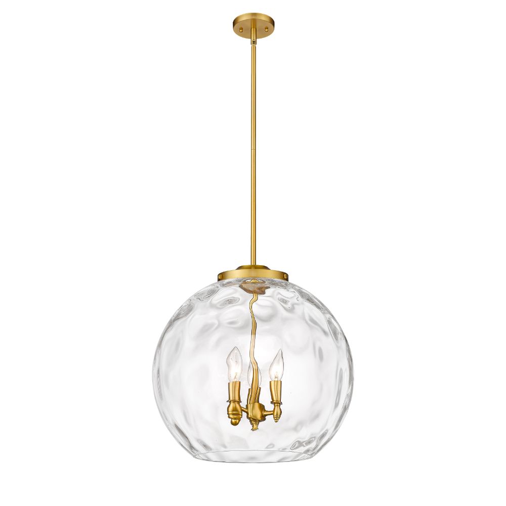 Innovations 221-3S-SG-G1215-18 Athens Water Glass 3 Light 17.875 inch Pendant in Satin Gold