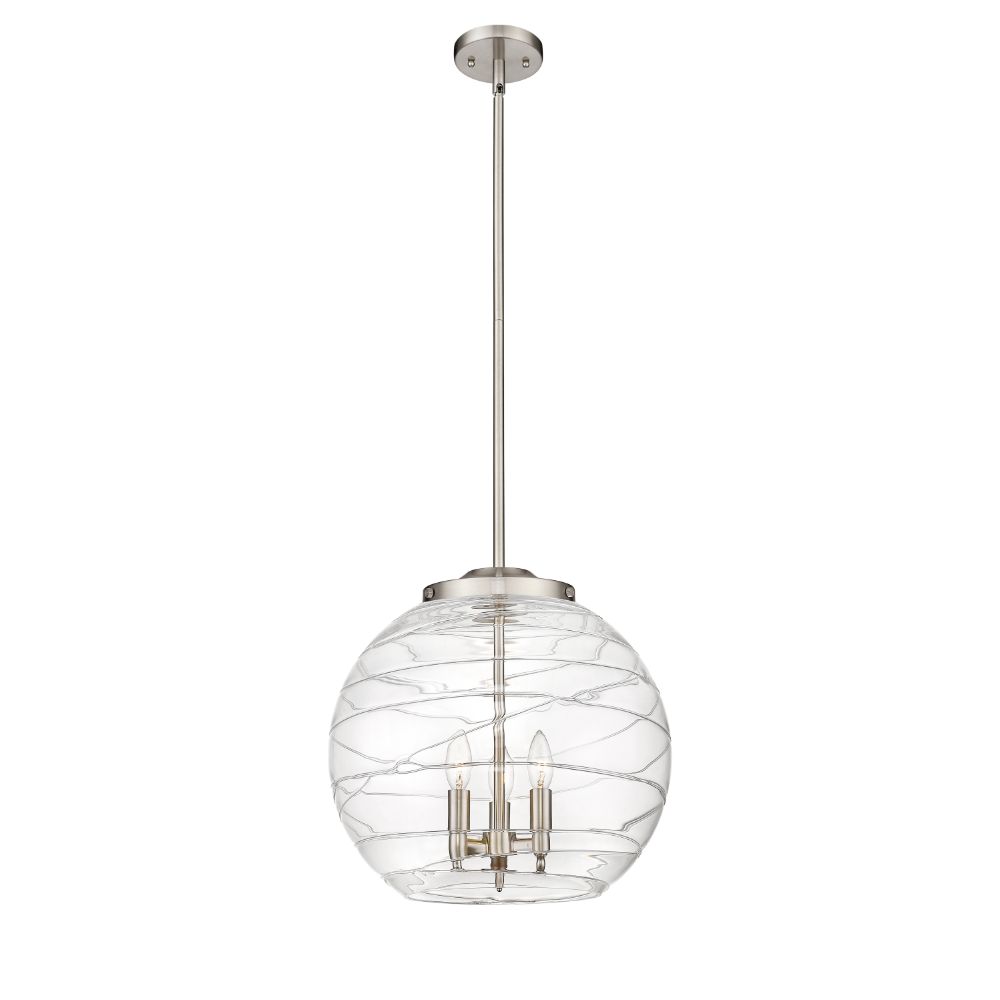 Innovations 221-3S-WPC-G1213-16-LED Athens Deco Swirl Deco Swirl 3 Light 15.75 inch Pendant in White and Polished Chrome