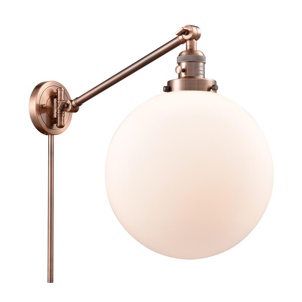 Innovations 237-AC-G201-12-LED XX-Large Beacon 1 Light Swing Arm in Antique Copper