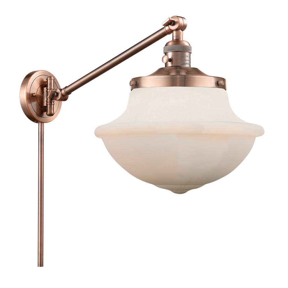 Innovations 237-AC-G541 Franklin Restoration Large Oxford 1 Light Swing Arm in Antique Copper