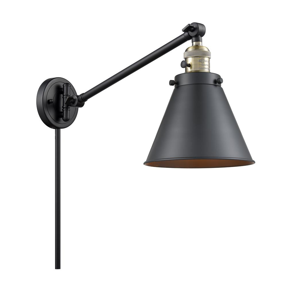 Innovations 237-BAB-M13-BK 1 Light Appalachian 8 inch Swing Arm with a High-Low-Off Switch.