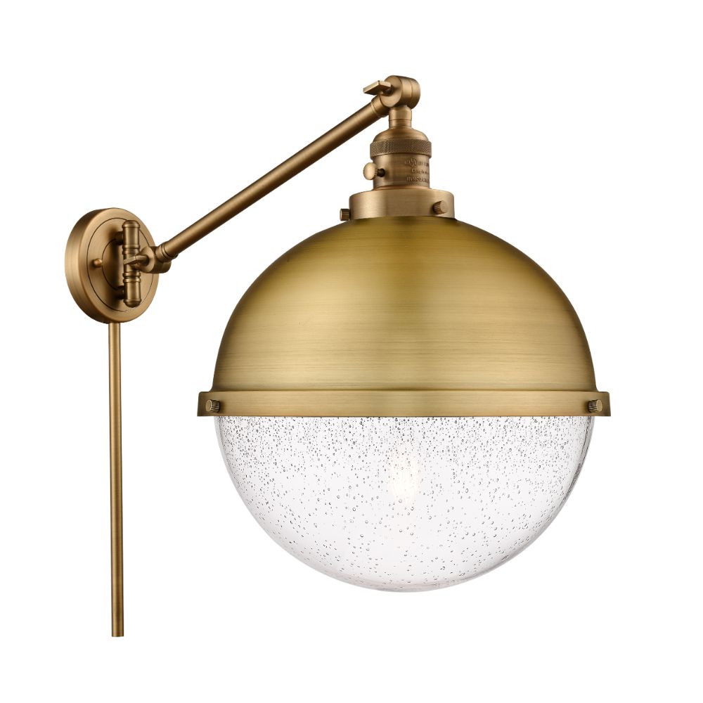 Innovations 237-BB-HFS-124-BB-LED Half Metal Half Glass Dome 1 Light  12.875 inch Swing Arm in Brushed Brass