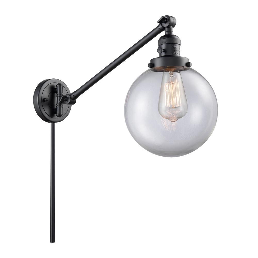 Innovations 237-BK-G202-8-LED 1 Light Vintage Dimmable LED Beacon 25 inch Swing Arm with a High-Low-Off Switch.
