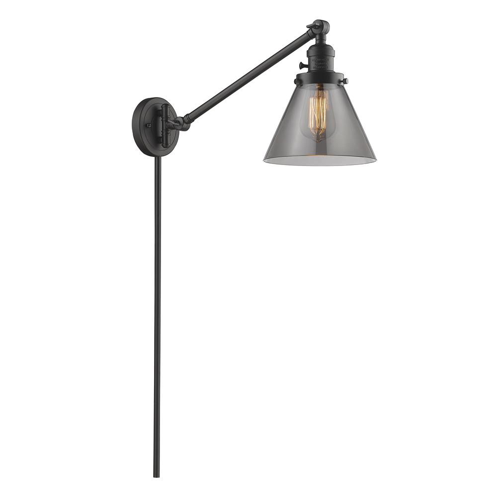 Innovations 237-OB-G43-LED 1 Light Vintage Dimmable LED Large Cone 8 inch Swing Arm in Oil Rubbed Bronze