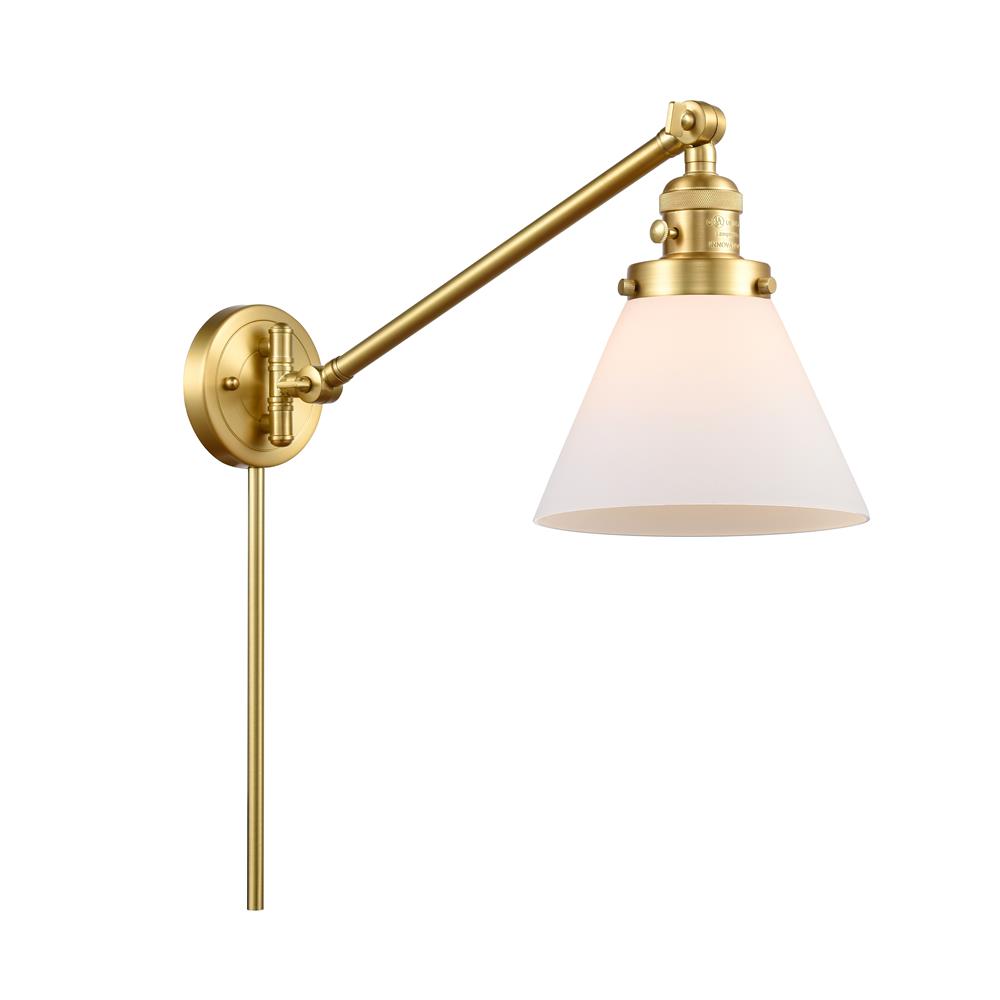 Innovations 237-SG-G41 Large Cone 1 Light Swing Arm in Satin Gold