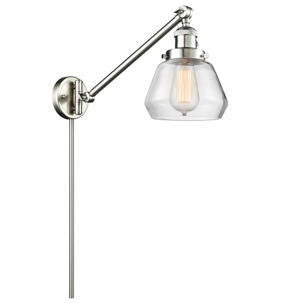 Innovations 237-SN-G172-LED 1 Light Vintage Dimmable LED Fulton 8 inch Swing Arm in Brushed Satin Nickel