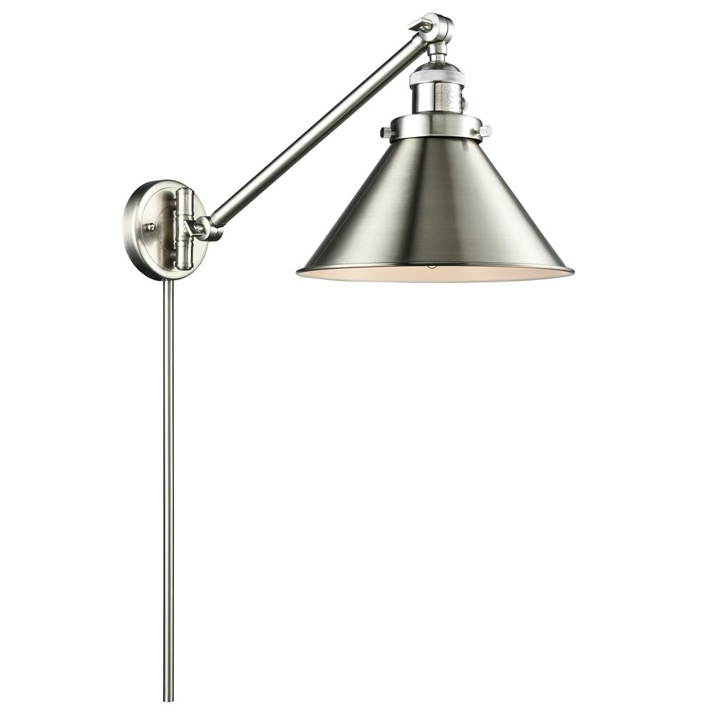 Innovations 237-SN-M10-SN-LED 1 Light Vintage Dimmable LED Briarcliff 10 inch Swing Arm with a High-Low-Off Switch.