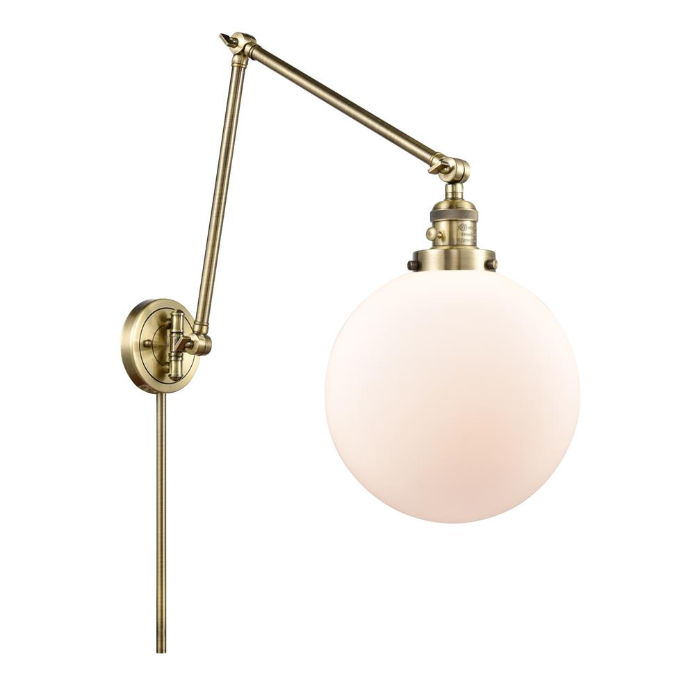 Innovations 238-AB-G201-10 Extra Large Beacon 1 Light Swing Arm in Antique Brass