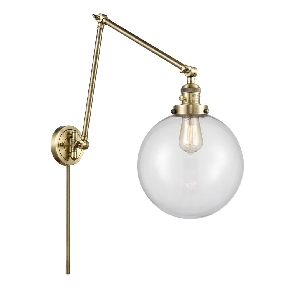 Innovations 238-AB-G202-10 Extra Large Beacon 1 Light Swing Arm in Antique Brass