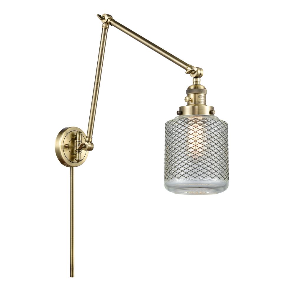 Innovations 238-AB-G262-LED Stanton 1 Light Swing Arm in Antique Brass