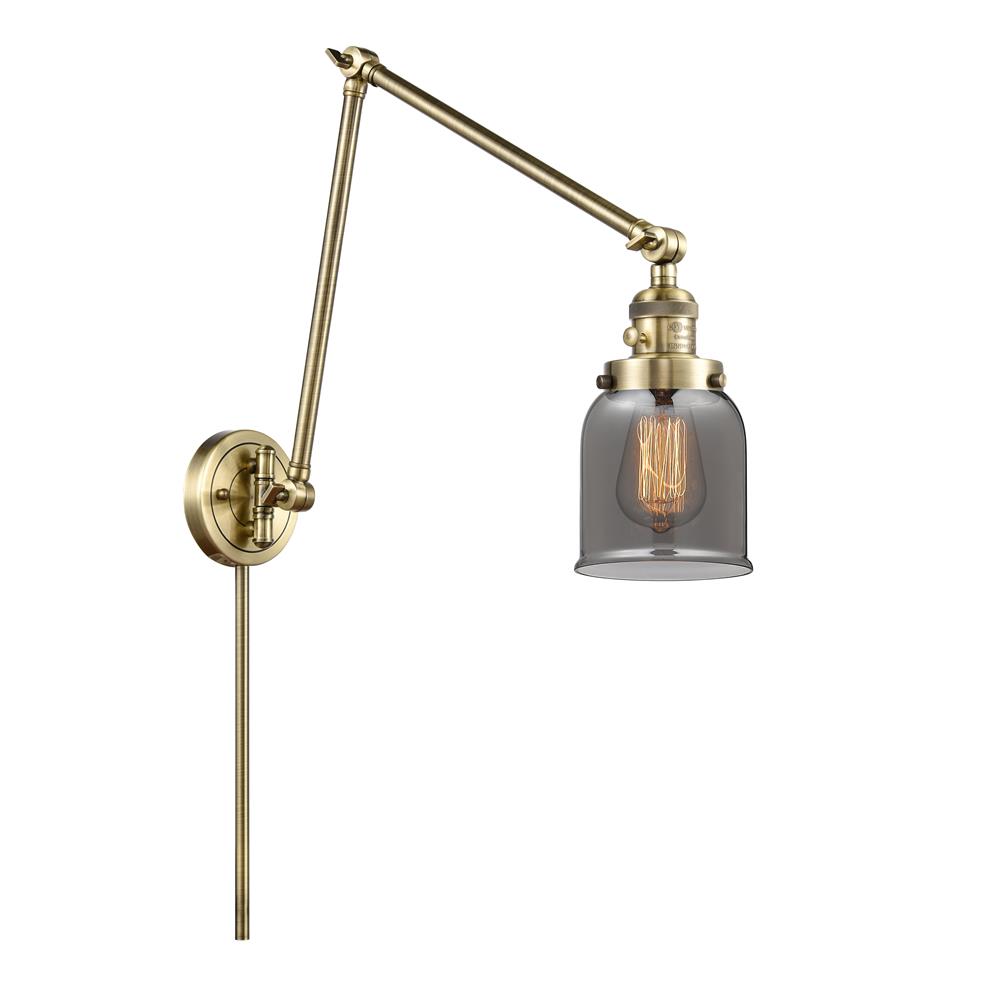 Innovations 238-AB-G53 Small Bell 1 Light Swing Arm in Antique Brass