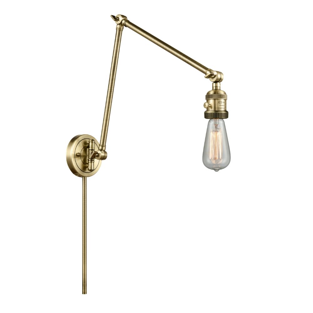 Innovations 238-AB Bare Bulb Swing Arm with Switch in Antique Brass