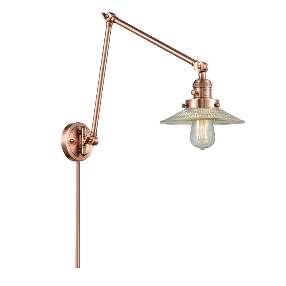 Innovations 238-AC-G2 Halophane 1 Light Swing Arm in Antique Copper
