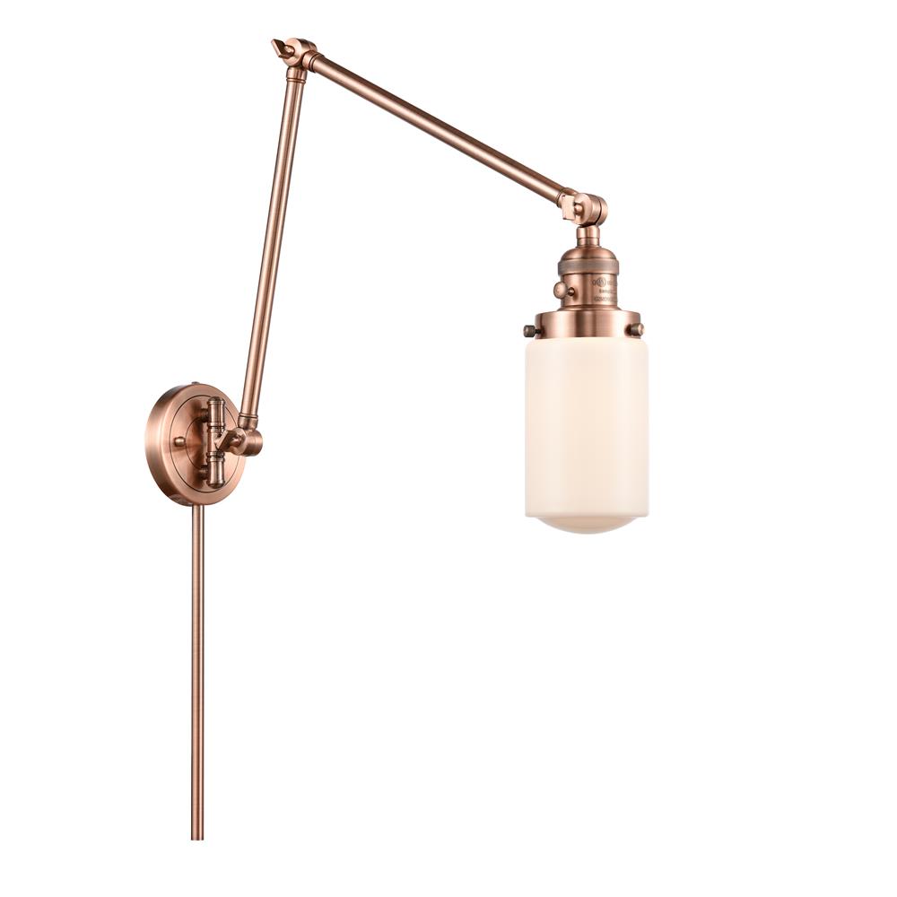 Innovations 238-AC-G311-LED Dover 1 Light Swing Arm in Antique Copper