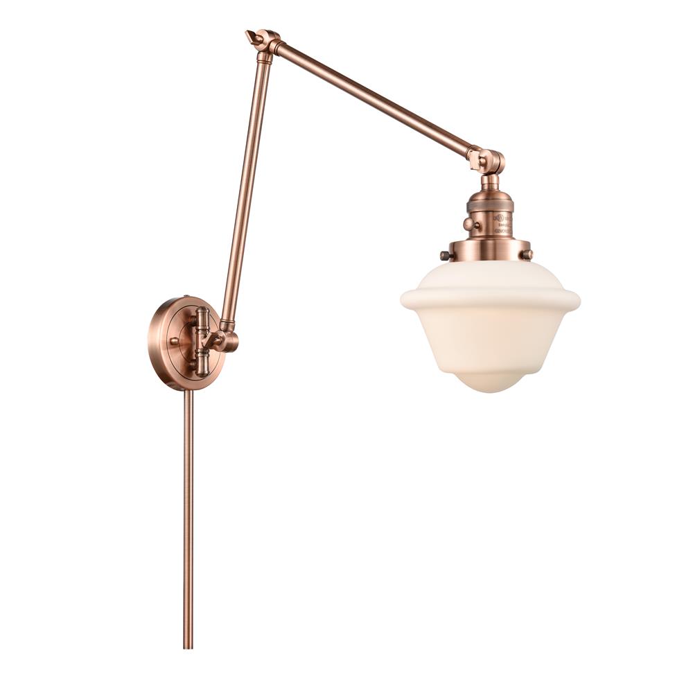 Innovations 238-AC-G531-LED Small Oxford 1 Light Swing Arm in Antique Copper