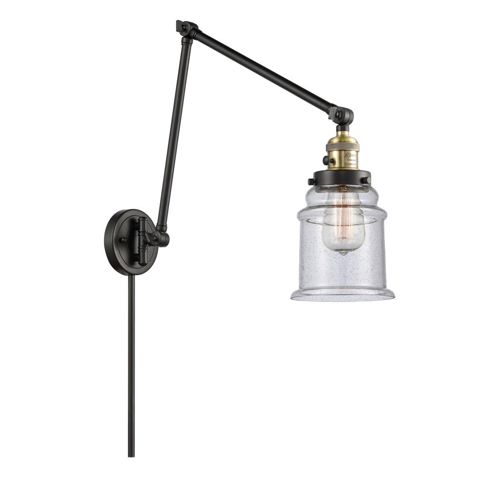 Innovations 238-BAB-G184-LED Canton 1 Light Swing Arm in Black Antique Brass