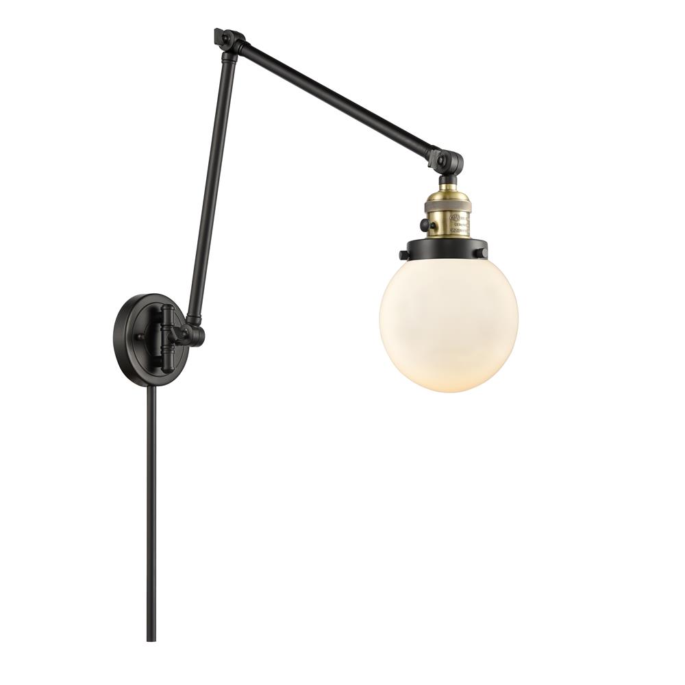 Innovations 238-BAB-G201-6-LED Beacon 1 Light Swing Arm in Black Antique Brass