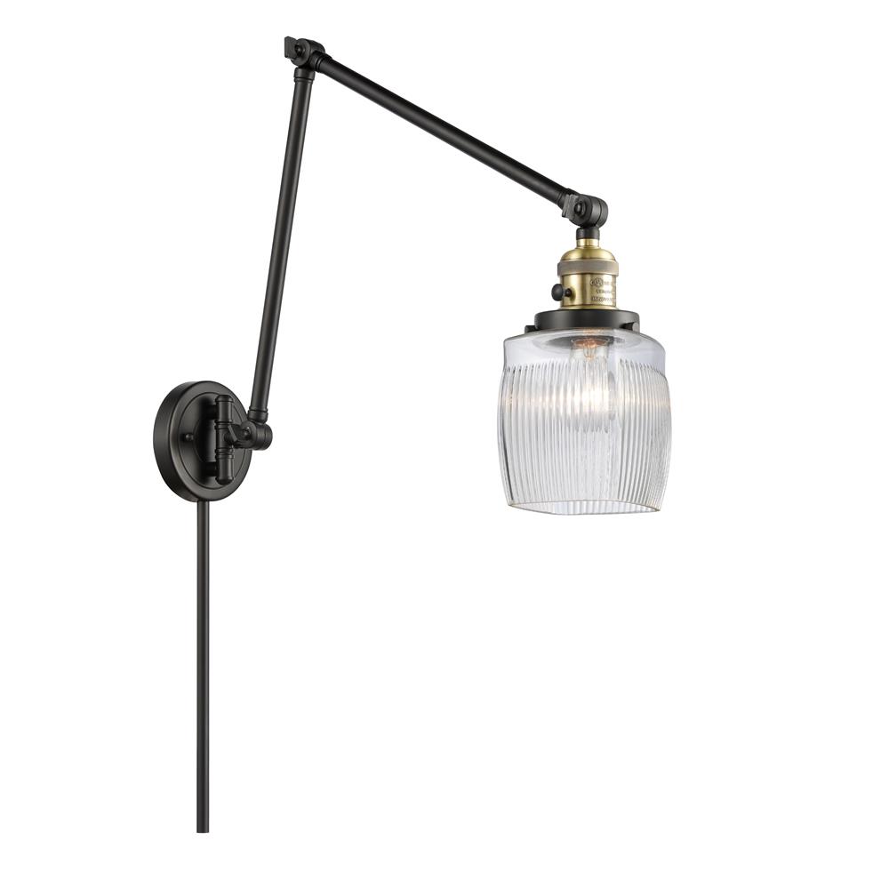 Innovations 238-BAB-G302-LED Colton 1 Light Swing Arm in Black Antique Brass