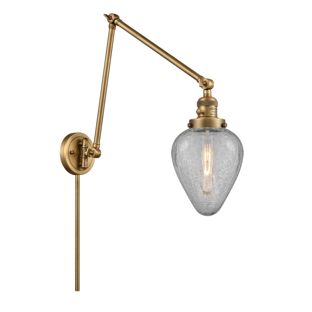 Innovations 238-BB-G165 Geneseo 1 Light Swing Arm in Brushed Brass
