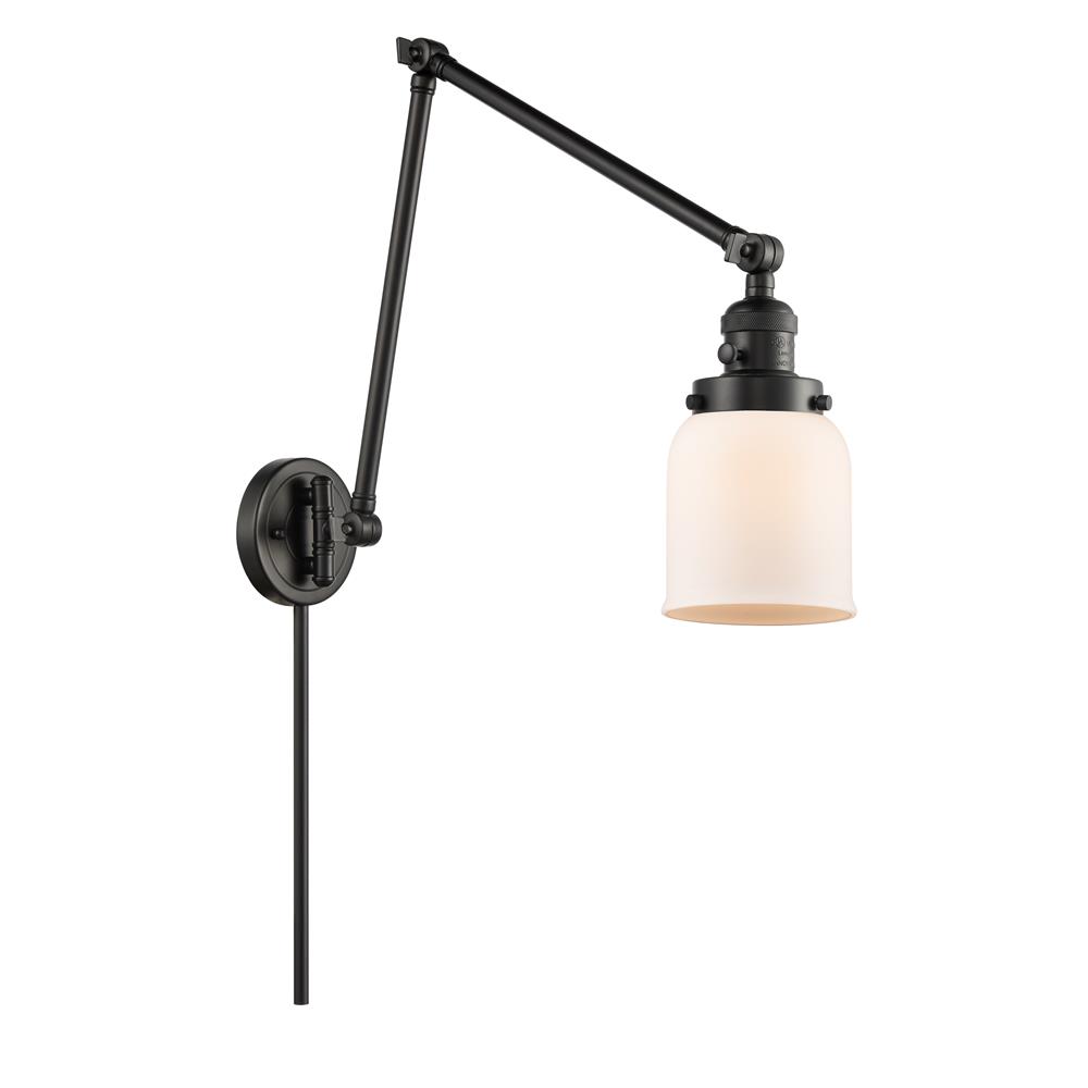 Innovations 238-BK-G51-LED Matte Black Small Bell 1 Light Swing Arm
