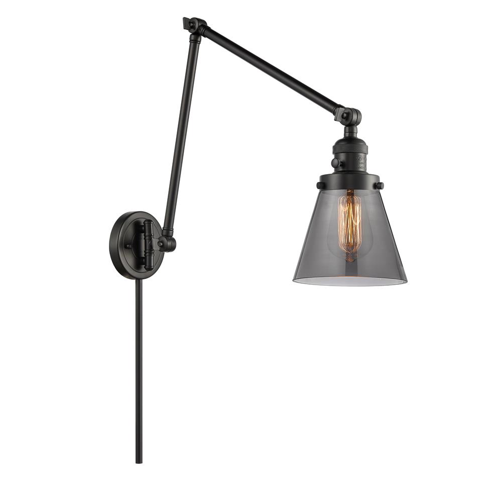 Innovations 238-BK-G63-LED Matte Black Small Cone 1 Light Swing Arm