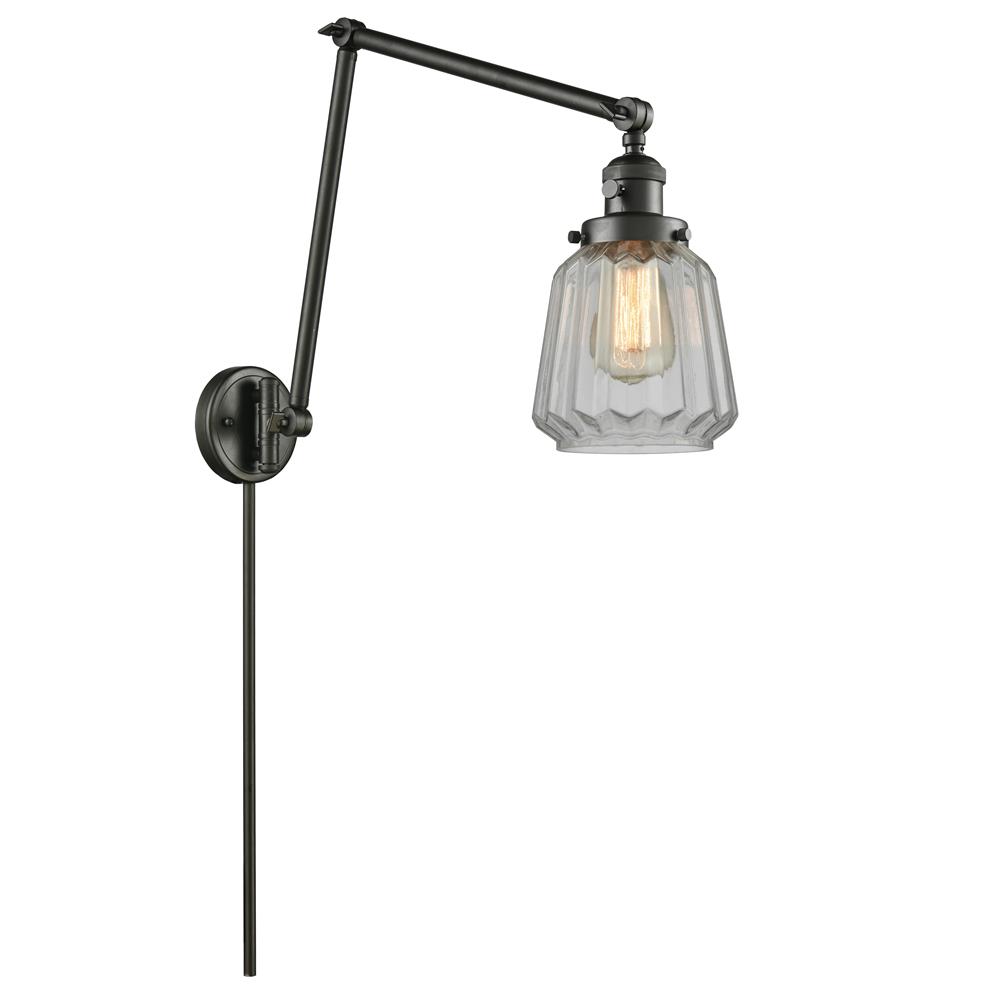 Innovations 238-OB-G142-LED 1 Light Vintage Dimmable LED Chatham 8 inch Swing Arm in Oil Rubbed Bronze