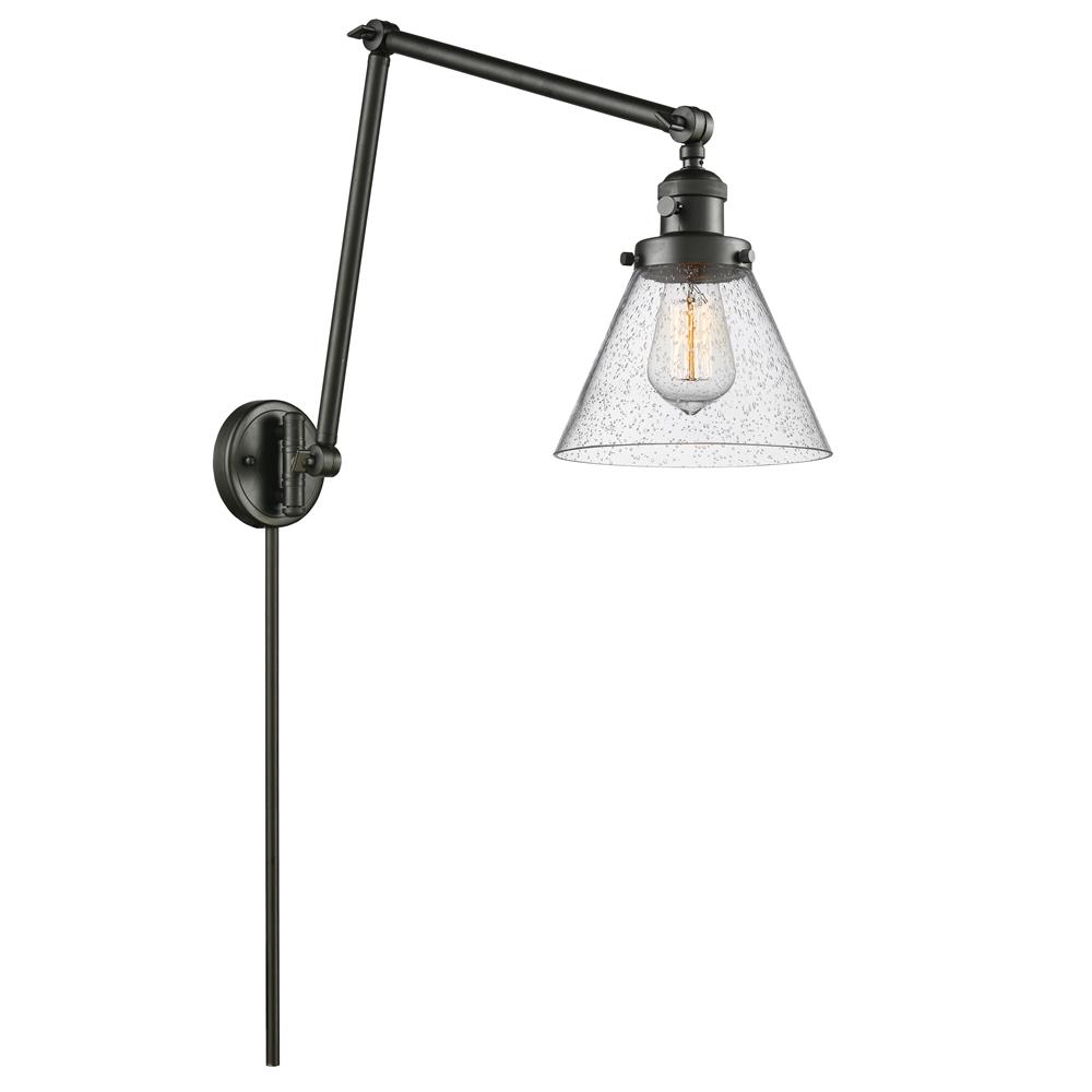 Innovations 238-OB-G44-LED 1 Light Vintage Dimmable LED Large Cone 8 inch Swing Arm in Oil Rubbed Bronze