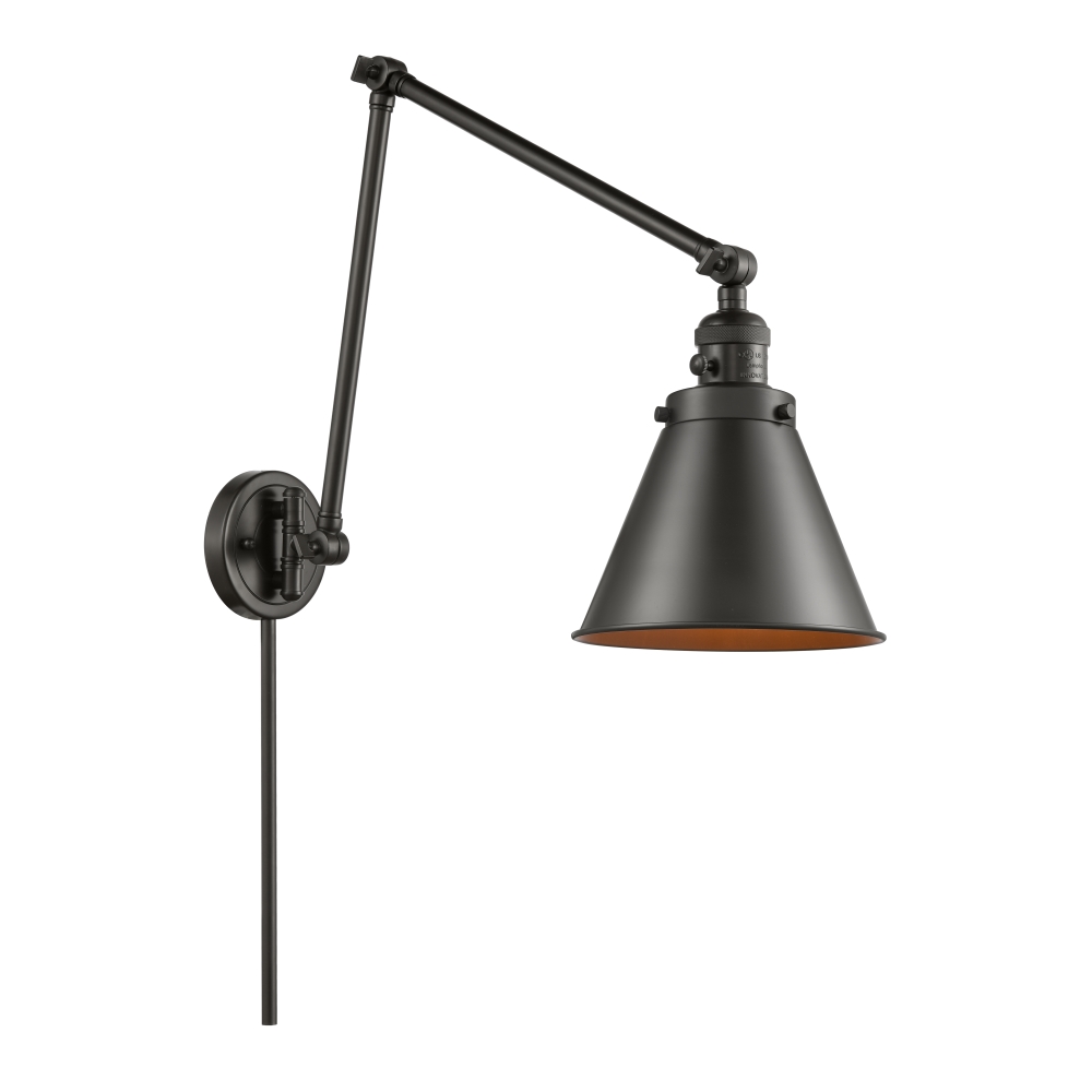 Innovations 238-OB-M13-OB Appalachian 1 Light 8 inch Swing Arm With Switch in Oil Rubbed Bronze