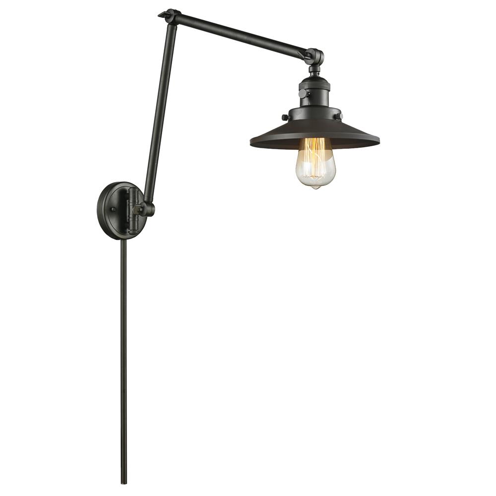Innovations 238-OB-M5-LED 1 Light Vintage Dimmable LED Railroad 8 inch Swing Arm in Oil Rubbed Bronze
