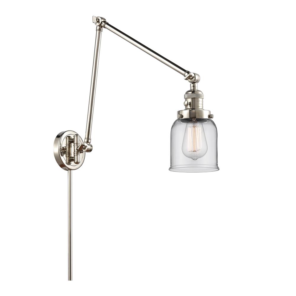 Innovations 238-PN-G52-LED Small Bell 1 Light Swing Arm in Polished Nickel