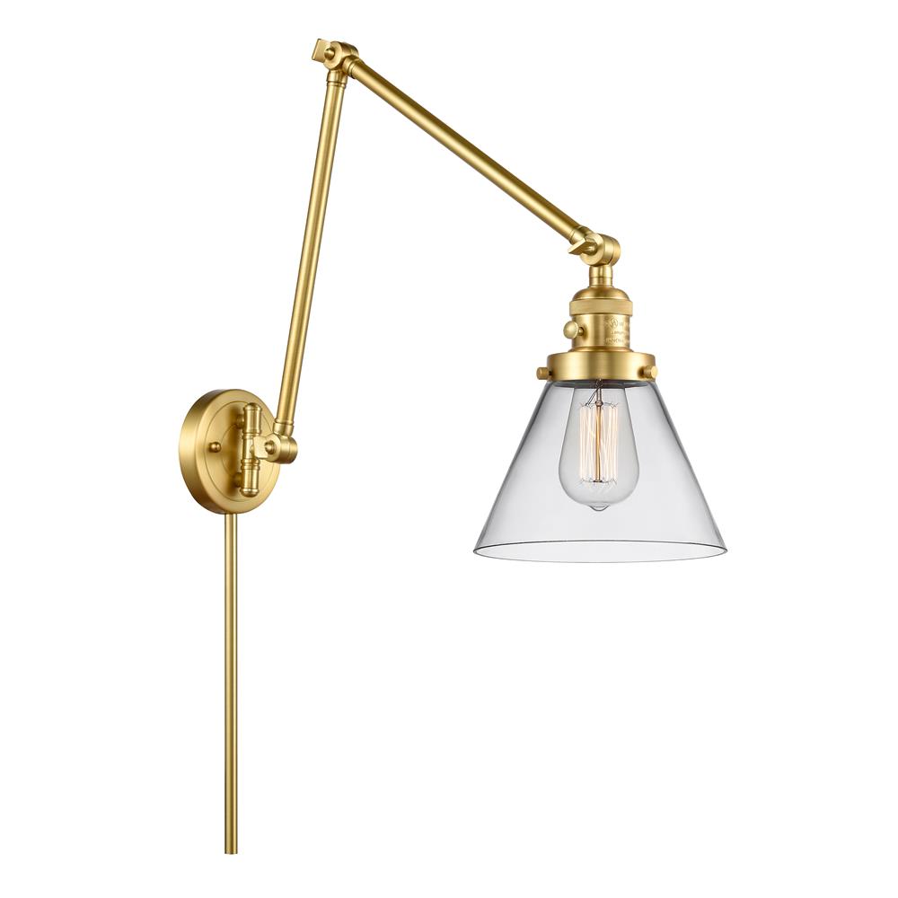 Innovations 238-SG-G42 Large Cone 1 Light Swing Arm in Satin Gold