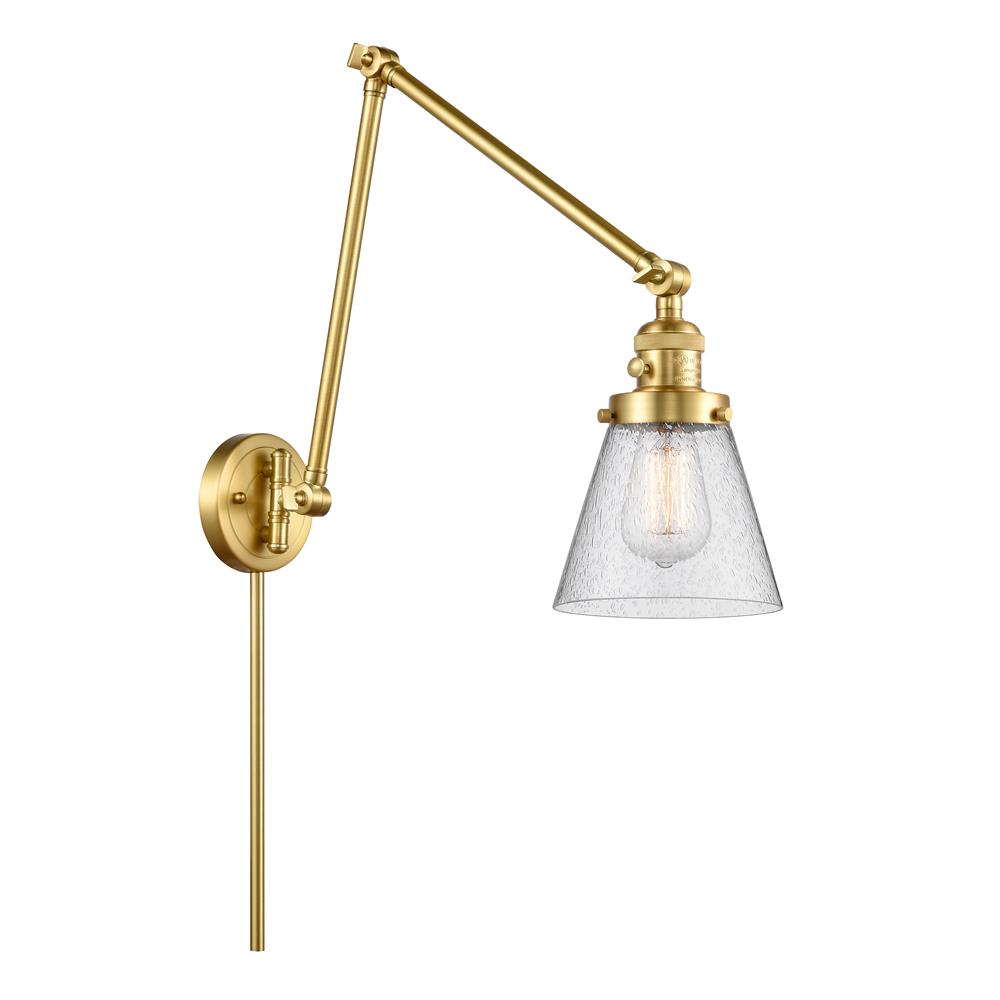 Innovations 238-SG-G64 Small Cone 1 Light Swing Arm in Satin Gold