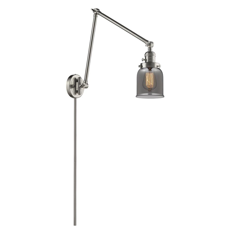 Innovations 238-SN-G53-LED 1 Light Vintage Dimmable LED Small Bell 8 inch Swing Arm in Brushed Satin Nickel
