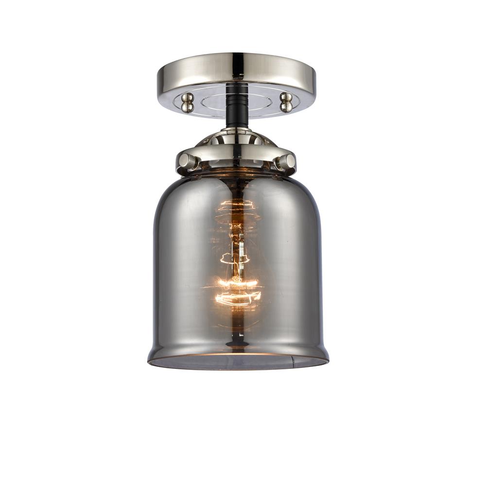 Innovations 284-1C-BPN-G53-LED Nouveau Small Bell 1 Light Semi-Flush Mount in Black / Polished Nickel