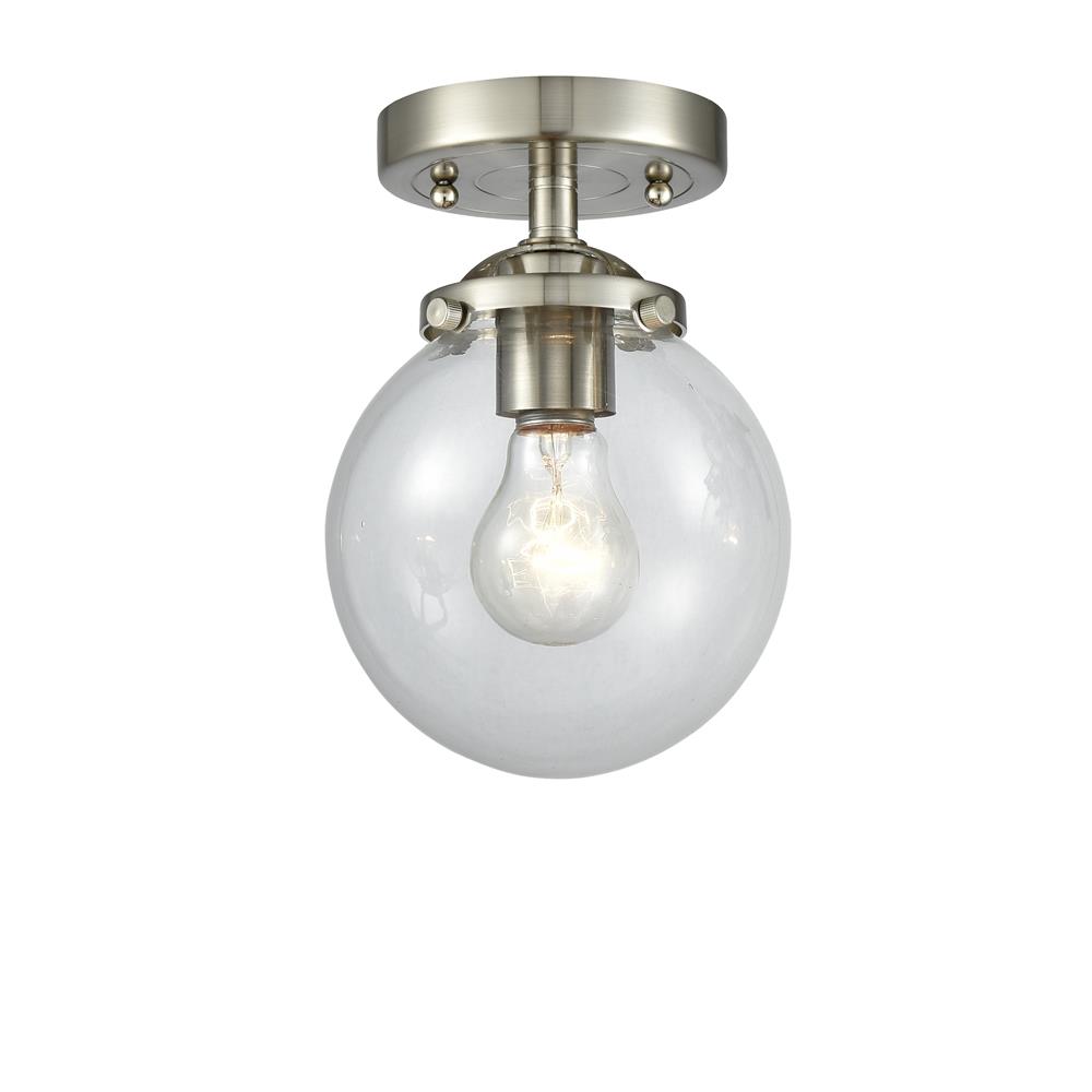 Innovations 284-1C-SN-G202-6-LED 1 Light Vintage Dimmable LED Beacon 6 inch Semi-Flush Mount