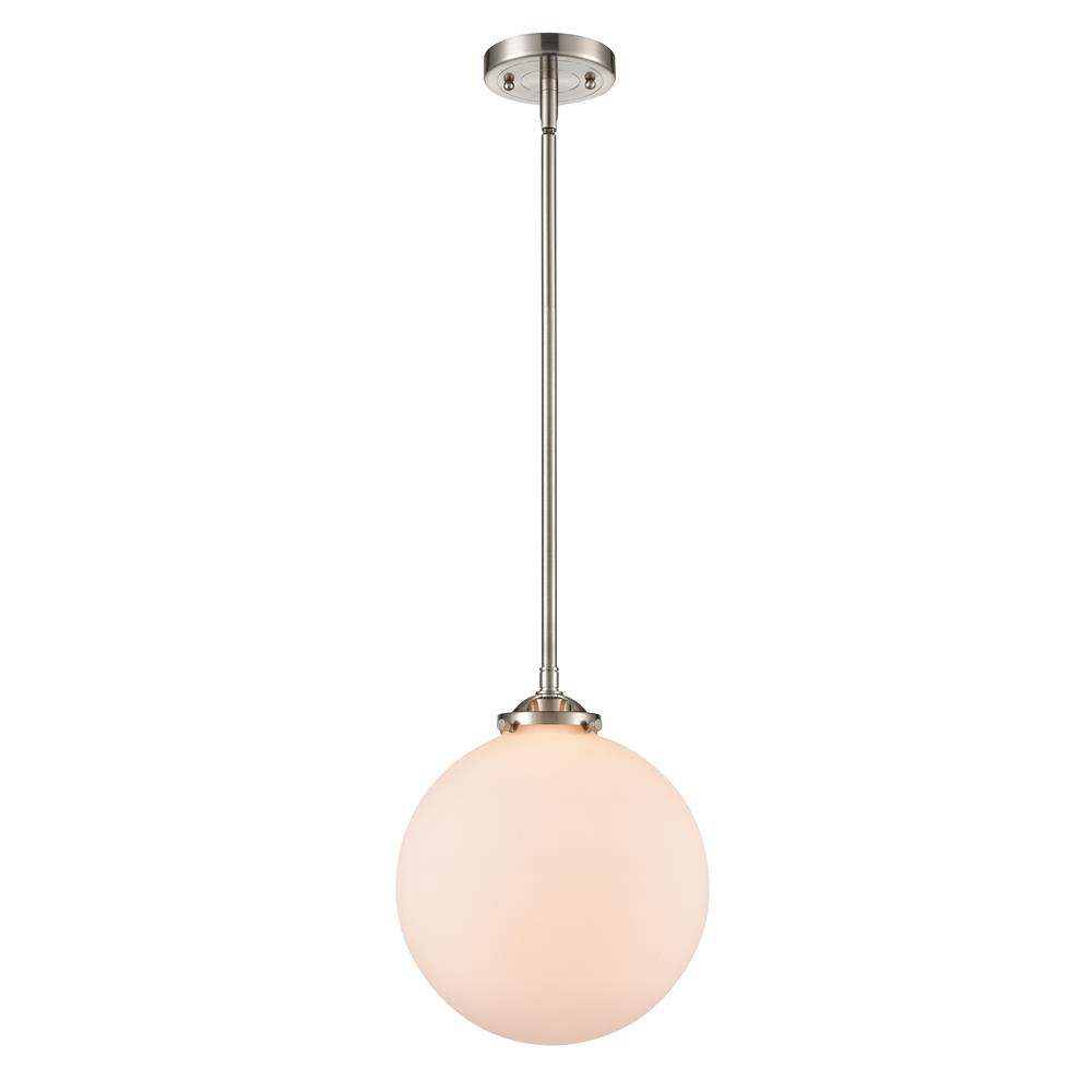 Innovations 284-1S-SN-G201-10 Nouveau X-Large Beacon 1 Light Mini Pendant in Brushed Satin Nickel