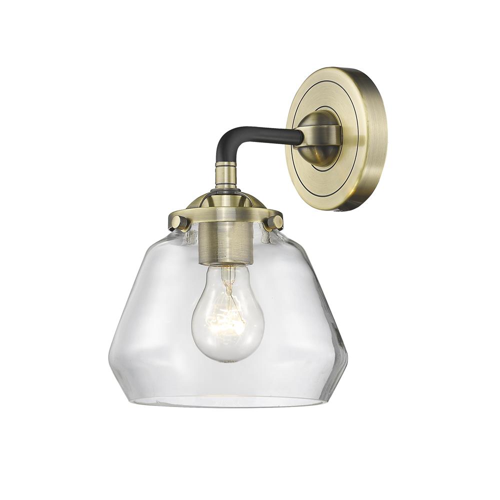 Innovations 284-1W-BAB-G172-LED Nouveau Fulton 1 Light Sconce in Black / Antique Brass