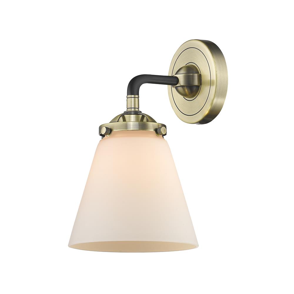 Innovations 284-1W-BAB-G61 Nouveau Small Cone 1 Light Sconce in Black / Antique Brass