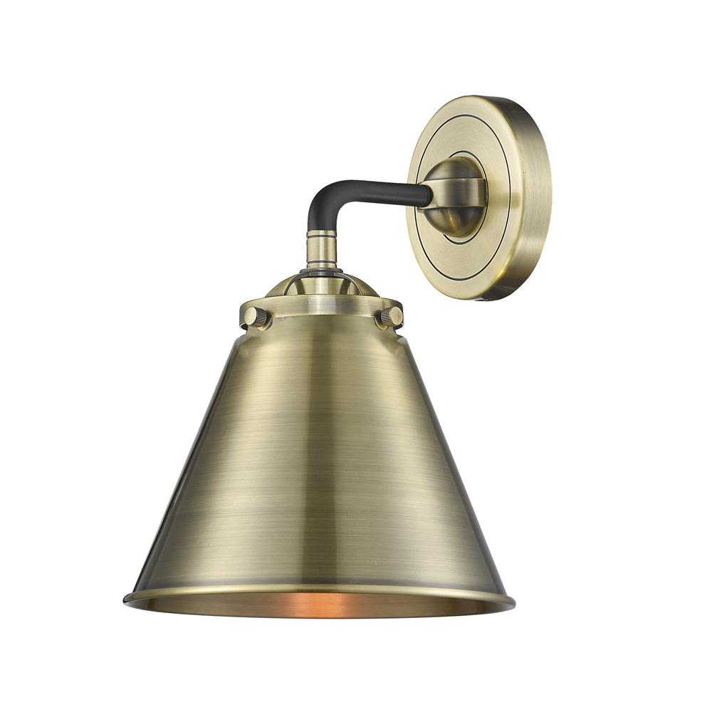 Innovations 284-1W-BAB-M13-AB Nouveau Appalachian 1 Light Sconce in Black / Antique Brass