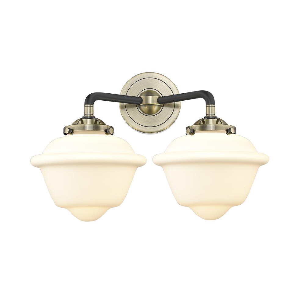 Innovations 284-2W-BAB-G531-LED Nouveau Small Oxford 2 Light Bath Vanity Light in Black / Antique Brass