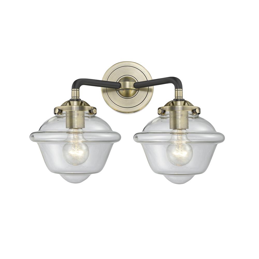 Innovations 284-2W-BAB-G532 Nouveau Small Oxford 2 Light Bath Vanity Light in Black / Antique Brass