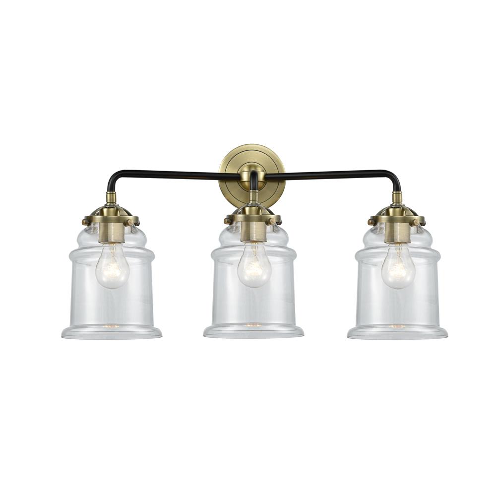 Innovations 284-3W-BAB-G182-LED Nouveau Canton 3 Light Bath Vanity Light in Black / Antique Brass