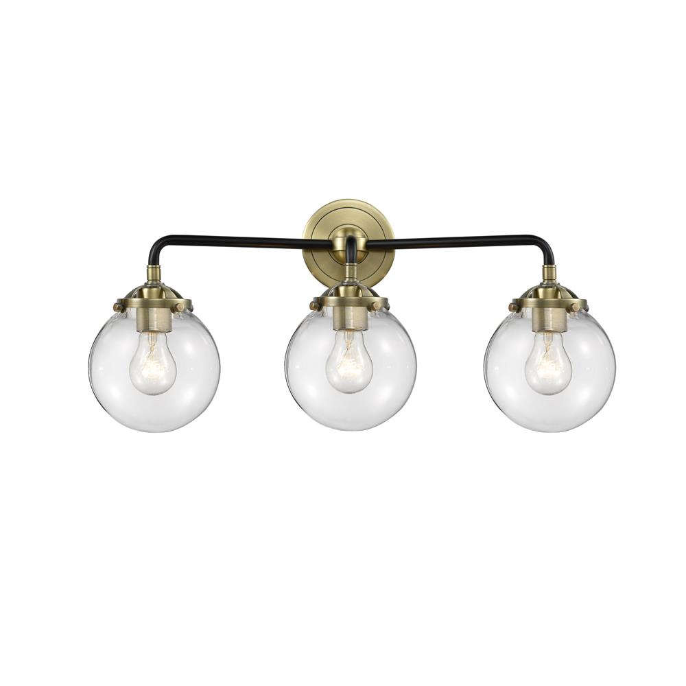 Innovations 284-3W-BAB-G202-6 3 Light Beacon 24 inch Sconce in Black Polished Nickel
