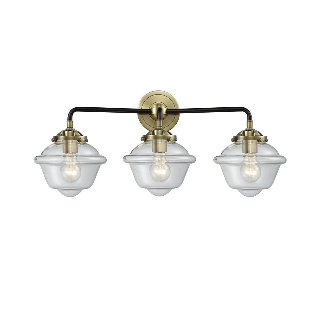 Innovations 284-3W-BAB-G532-LED Nouveau Small Oxford 3 Light Bath Vanity Light in Black / Antique Brass