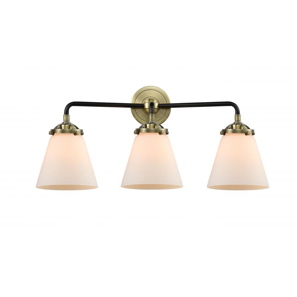 Innovations 284-3W-OB-G64 Small Cone 3 Light Bath Vanity Light in Oil Rubbed Bronze