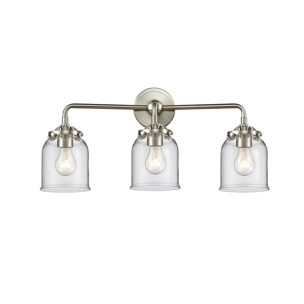 Innovations 284-3W-SN-G52 Nouveau Small Bell 3 Light Bath Vanity Light in Brushed Satin Nickel