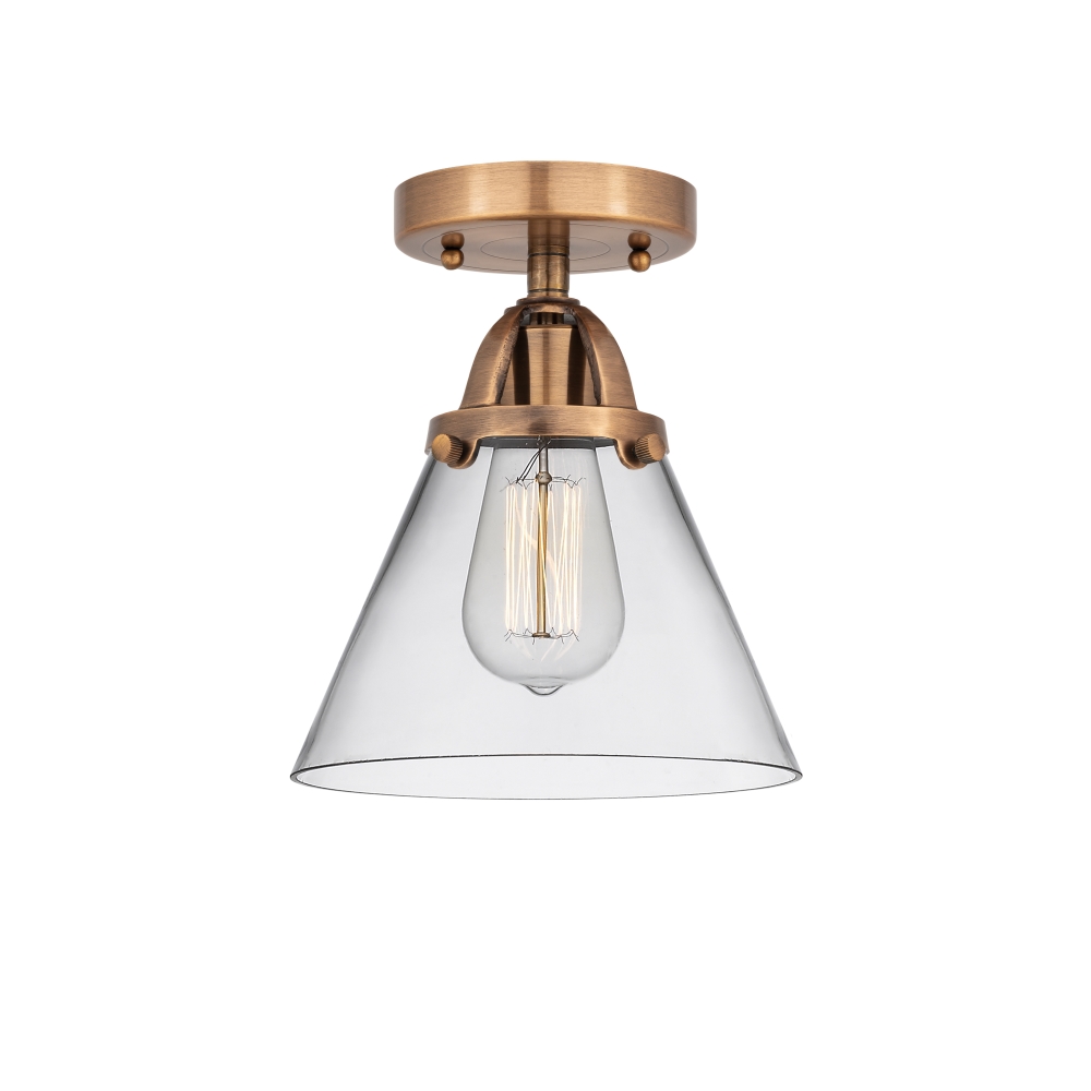 Innovations 288-1C-AC-G42 Large Cone 1 Light  7.75 inch Semi-Flush Mount in Antique Copper